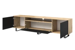 Szafka RTV Masimo 200cm artisan czarny metalowe nóżki