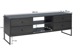 Szafka RTV Megan loft II pod telewizor drewno i metal, kolor kasztan