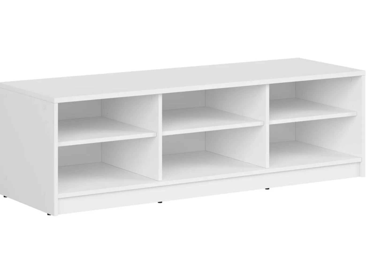 Szafka RTV Nepo Plus 138 cm z półkami biała