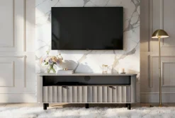 Szafka RTV NUVIA II clay grey 137 cm cichy domyk