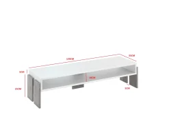 Szafka rtv pod telewizor 120 cm industrialna UMBA biały mat, dekor betonu