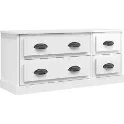 Szafka RTV Stolik Pod Telewizor Szafka Półka Biały Połysk 100x35.5x45 cm