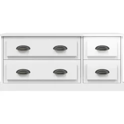 Szafka RTV Stolik Pod Telewizor Szafka Półka Biały Połysk 100x35.5x45 cm