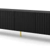 Szafka RTV WAVE 200 cm 4D frez czarny mat
