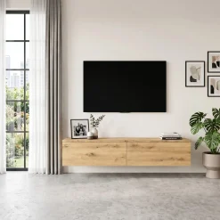 Szafka RTV wisząca 120 cm dąb artisan