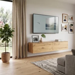 Szafka RTV wisząca 120 cm dąb artisan