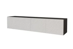 Szafka RTV z frezowanymi frontami wisząca ZENO-W - 2x100x40x40 cm - Biały
