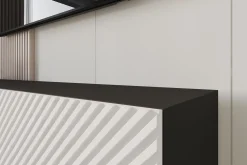 Szafka RTV z frezowanymi frontami wisząca ZENO-W - 2x100x40x40 cm - Biały