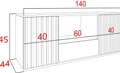 Szafka RTV z lamelami 140 cm NELGARI