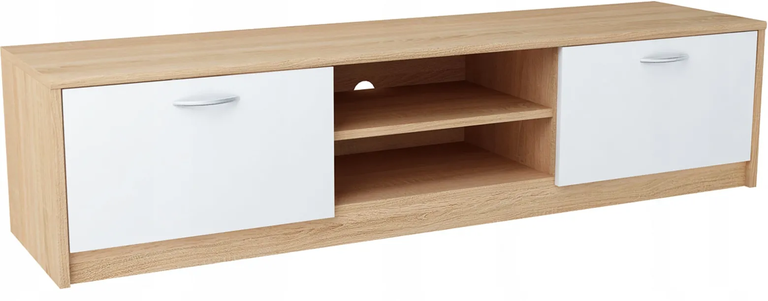 Szafka stolik RTV 2DC 160cm BIAŁY-SONOMA komoda