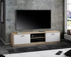 Szafka stolik RTV 2DC 160cm BIAŁY-SONOMA komoda