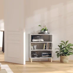 Szafka Szara Beton z Półkami 57x35x70 cm do Salonu Pokoju Sypialni