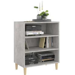 Szafka Szara Beton z Półkami 57x35x70 cm do Salonu Pokoju Sypialni