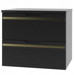 Szafka VESPER 60 cm czarna mat z blatem frezowana nowoczesna