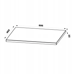Szafka VESPER 60 cm czarna mat z blatem frezowana nowoczesna