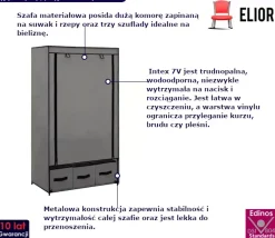 Szara składana materiałowa szafa - Navro