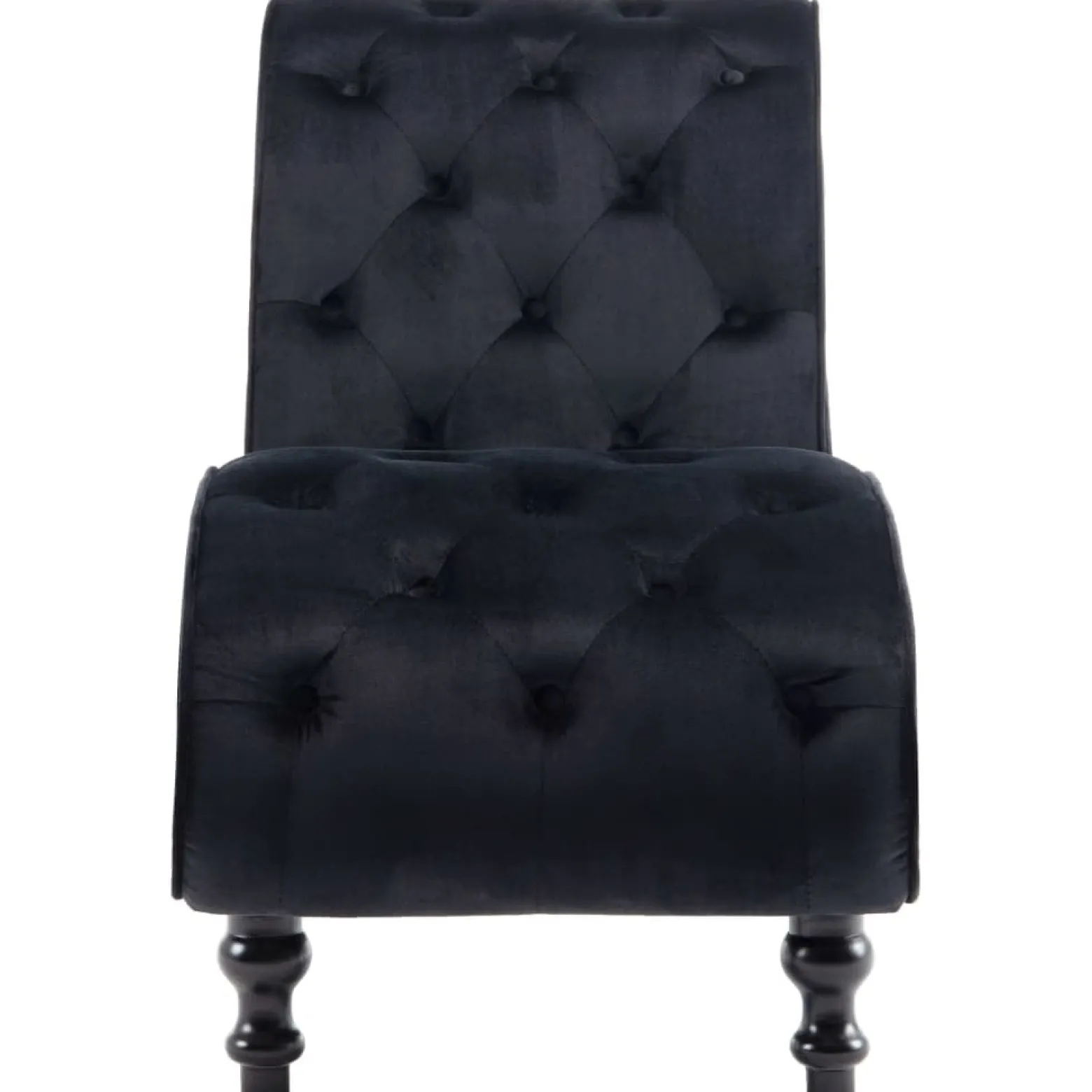 Szezlong Czarny Tapicerowany Leżanka Sofa Fotel Łóżko Aksamit