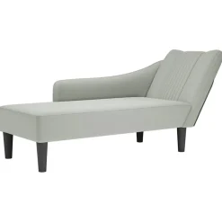 Szezlong Szary Tapicerowany Leżanka Sofa Fotel Łóżko Aksamit