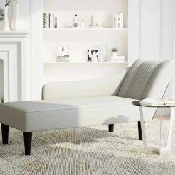 Szezlong Szary Tapicerowany Leżanka Sofa Fotel Łóżko Aksamit