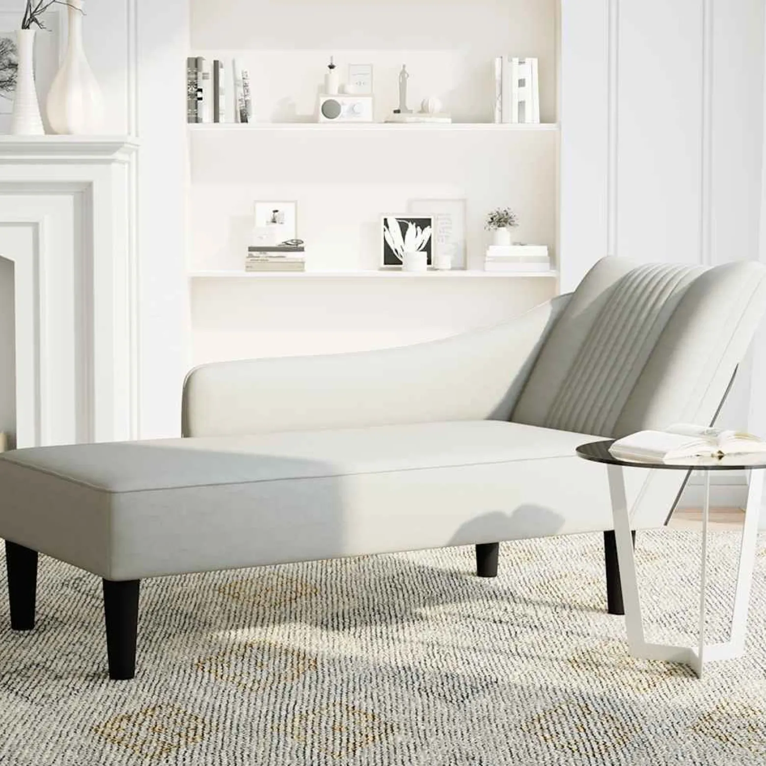 Szezlong Szary Tapicerowany Leżanka Sofa Fotel Łóżko Aksamit
