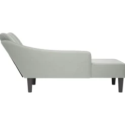 Szezlong Szary Tapicerowany Leżanka Sofa Fotel Łóżko Aksamit