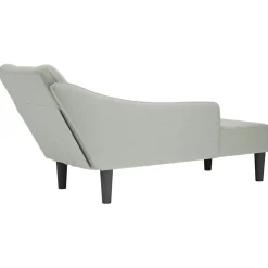 Szezlong Szary Tapicerowany Leżanka Sofa Fotel Łóżko Aksamit