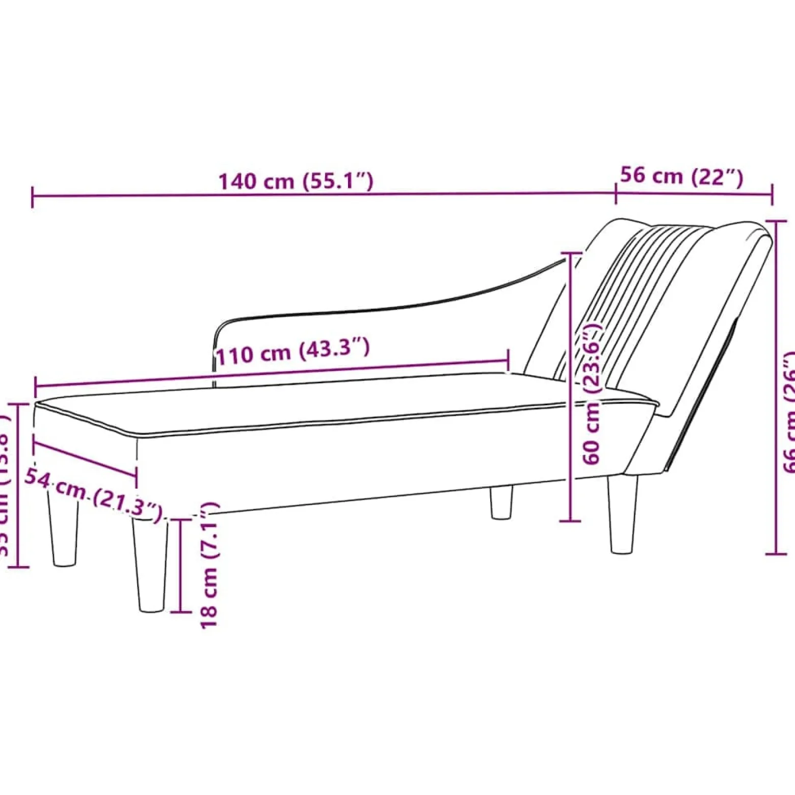 Szezlong Szary Tapicerowany Leżanka Sofa Fotel Łóżko Aksamit