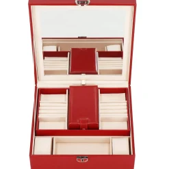 Szkatułka na biżuterię ekoskóra 25x25x8,5 cm organizer