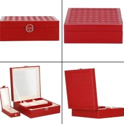 Szkatułka na biżuterię ekoskóra 25x25x8,5 cm organizer