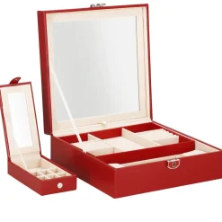 Szkatułka na biżuterię ekoskóra 25x25x8,5 cm organizer