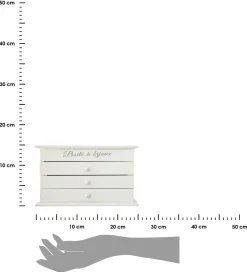 Szkatułka na biżuterię Boite a Bijoux biała 25x15x17 cm dekoracyjna
