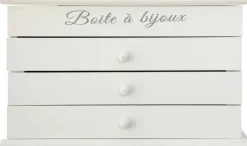 Szkatułka na biżuterię Boite a Bijoux biała 25x15x17 cm dekoracyjna