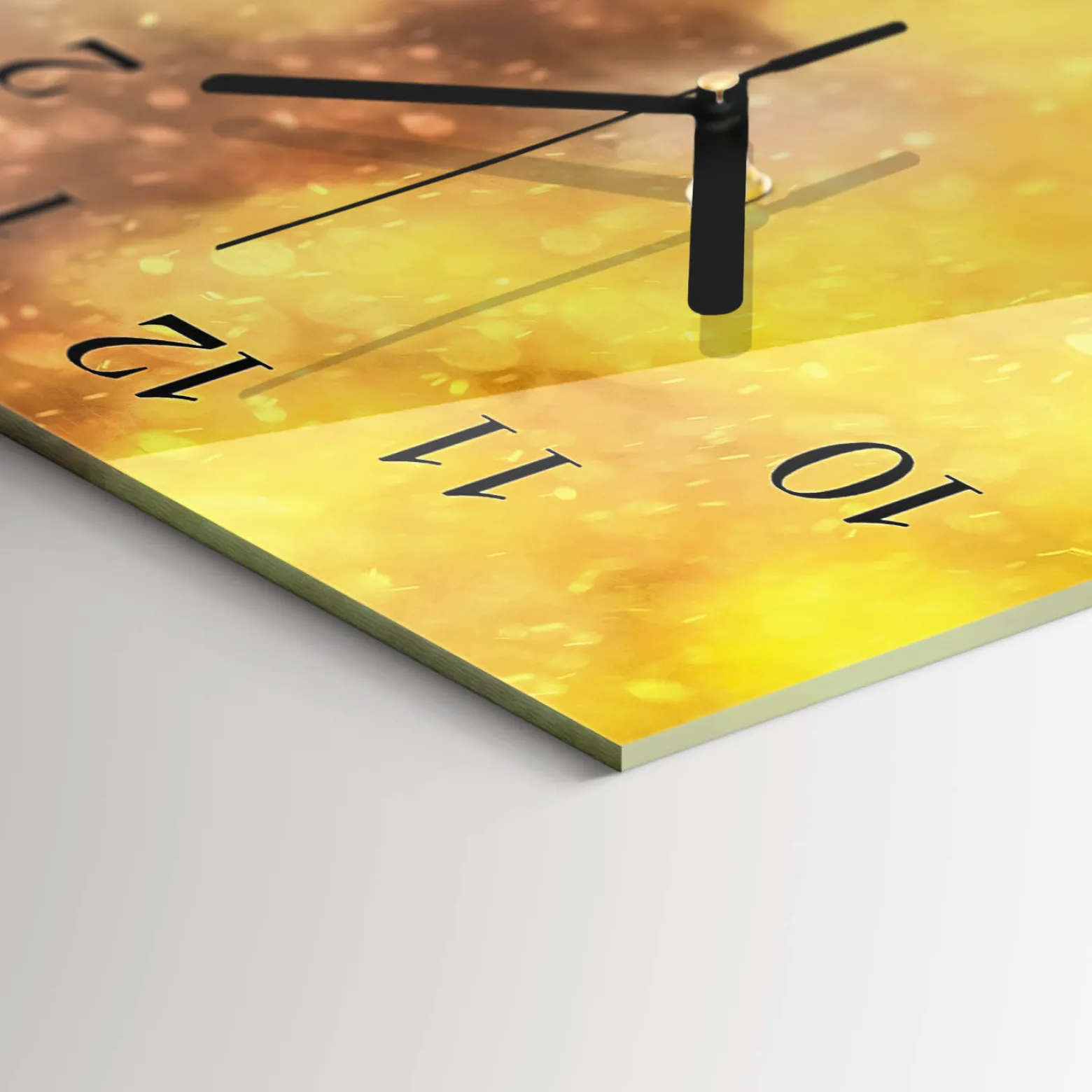 Szklany zegar 30x60 Liście dekoracyjny do salonu