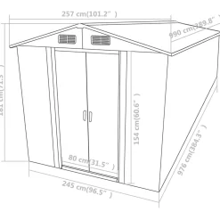 Szopa Brąz 257 x 990 x 181 cm Stal vidaXL