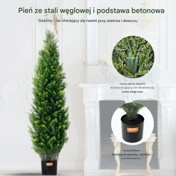 Sztuczna tuja 152cm 2szt UV na zewnątrz cedr donica dekoracja ogród balkon