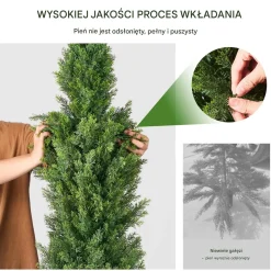 Sztuczna tuja 152cm 2szt UV na zewnątrz cedr donica dekoracja ogród balkon