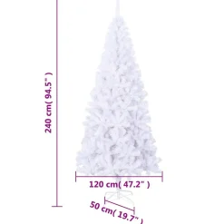 Sztuczna choinka Biały 240 x 120 cm vidaXL