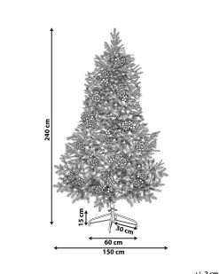 Sztuczna choinka 240 cm śnieg szyszki