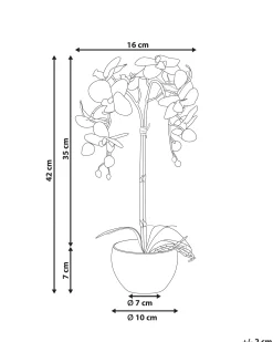 Sztuczna roślina biała orchidea w doniczce 42 cm