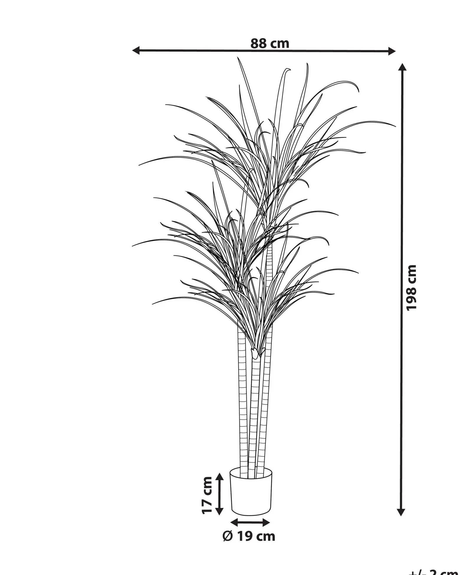 Sztuczna roślina dracena w doniczce 198 cm