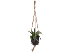 Sztuczny kwiat w doniczce z makramą 15 cm mix wzorów