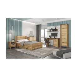 Szuflada Łóżka Drewniana do Sypialni VERVE Dąb evok Klasyczna Loft