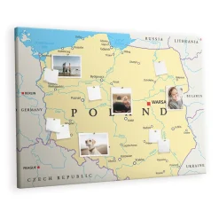 Tablica korkowa 140x100 cm dekoracyjna + pinezki Polska