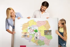 Tablica korkowa 140x100 cm do pokoju dziecka + pinezki Mapa