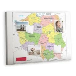 Tablica korkowa z nadrukiem do sypialni + pinezki Mapa
