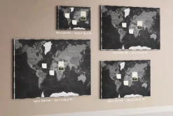 Tablica korkowa z nadrukiem do biura + pinezki Mapa świata