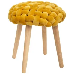 Taboret COSY z siedziskiem w kratkę, 43 cm