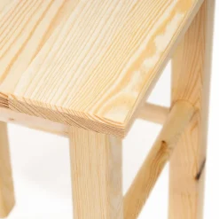 Taboret drewniany 43,5 cm stołek kuchenny, siedzisko z drewna