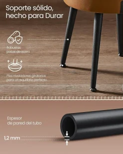 Taboret okrągły ze stalowymi nogami karmelowy brown
