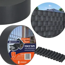 Taśma ogrodzeniowa PVC 35m x 4,75cm 450 g/m2 z klipsami